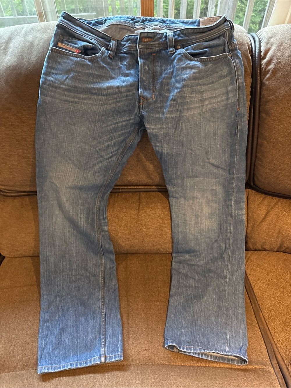 Diesel Safado Jeans Mens 34x30 Blue Medium Wash Reg Slim Straight